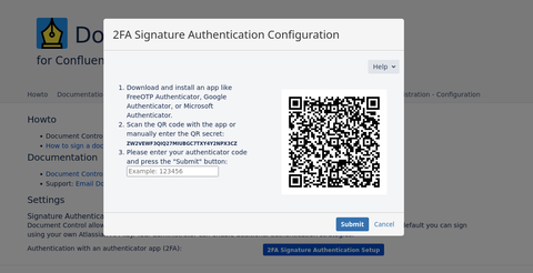 Pair authenticator app with Document Control.