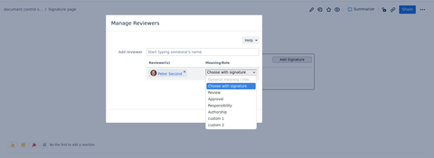 Adding a reviewer with meaning.