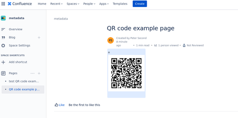 QR code linking to document in Confluence Cloud.