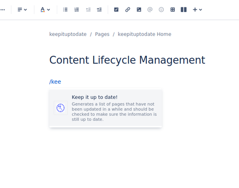 Inserting the macro with the shortcut /keep